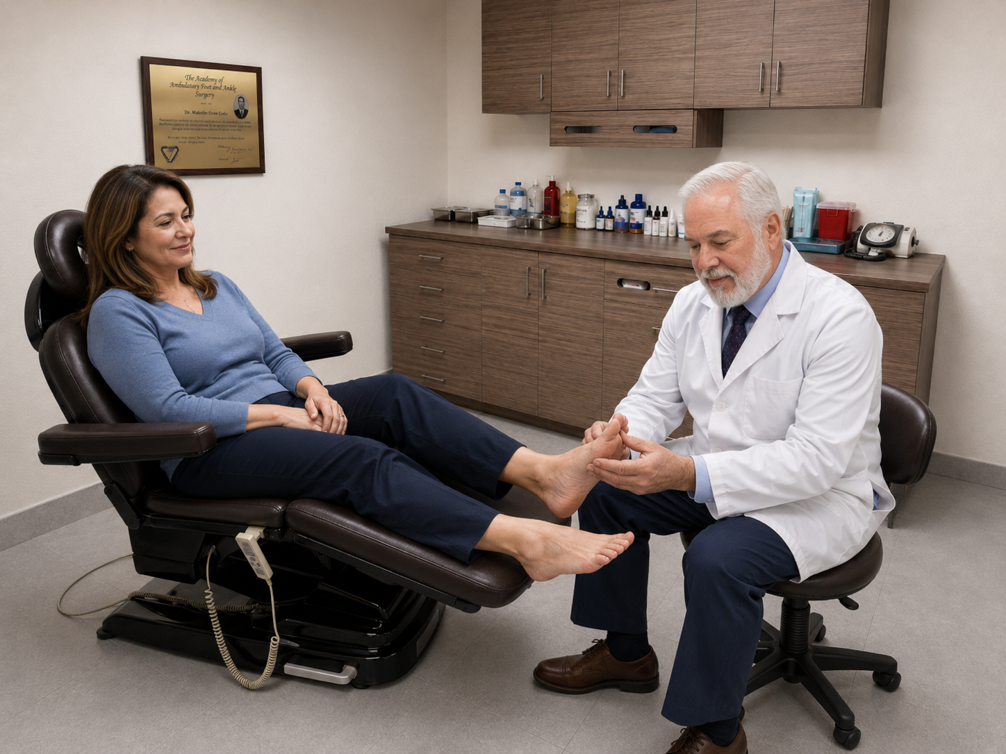 Sala de revisión podológica — Foot Care Dr. Eduardo Parra Gálvez
